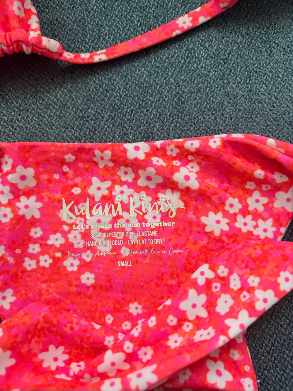 Kulani Kinis Red Floral String Bikini Set - Picture 2 of 3
